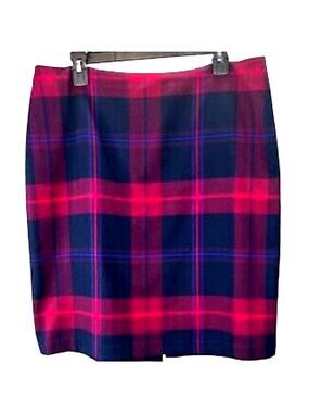 TOMMY HILFIGER WOMENS Pencil Plaid Skirt BLUE / RED Preppy Clueless Sz 4 NWT $65